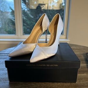 White Satin Heels